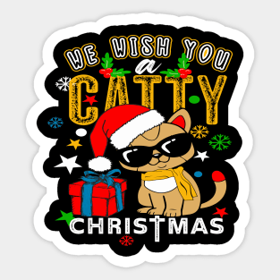 We wish you a catty Christmas Sticker